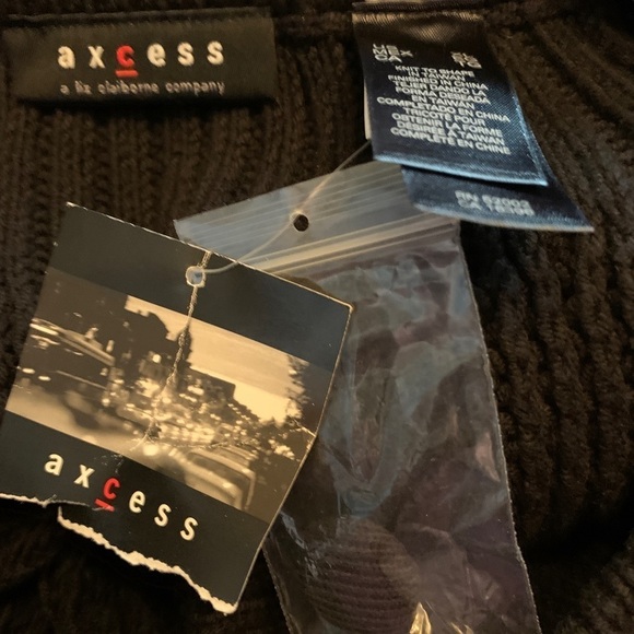 NWT Access Liz Claiborne Black Knit Fly Away Sweater Size XL Sleeveless Sweater - Picture 5 of 9